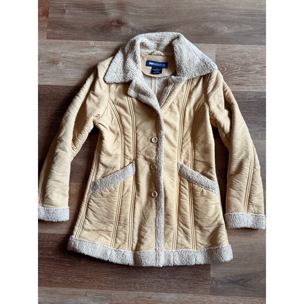VTG Y2K Blue Asphalt women jacket coat faux sherpa size M
